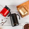 Simple Solid-color Coffee Cup Stainless Steel Insulated Cup with Handle  Wide-mouthed Stainless Steel Office Large-capacity Mug