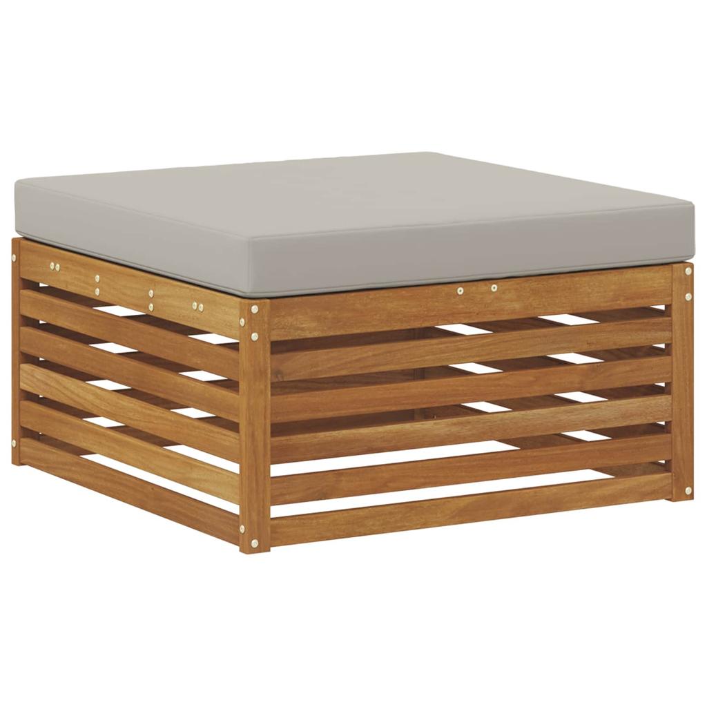 Outdoor Sofa Set 6 Pcs Natural and Light Grey Solid Acacia Wood