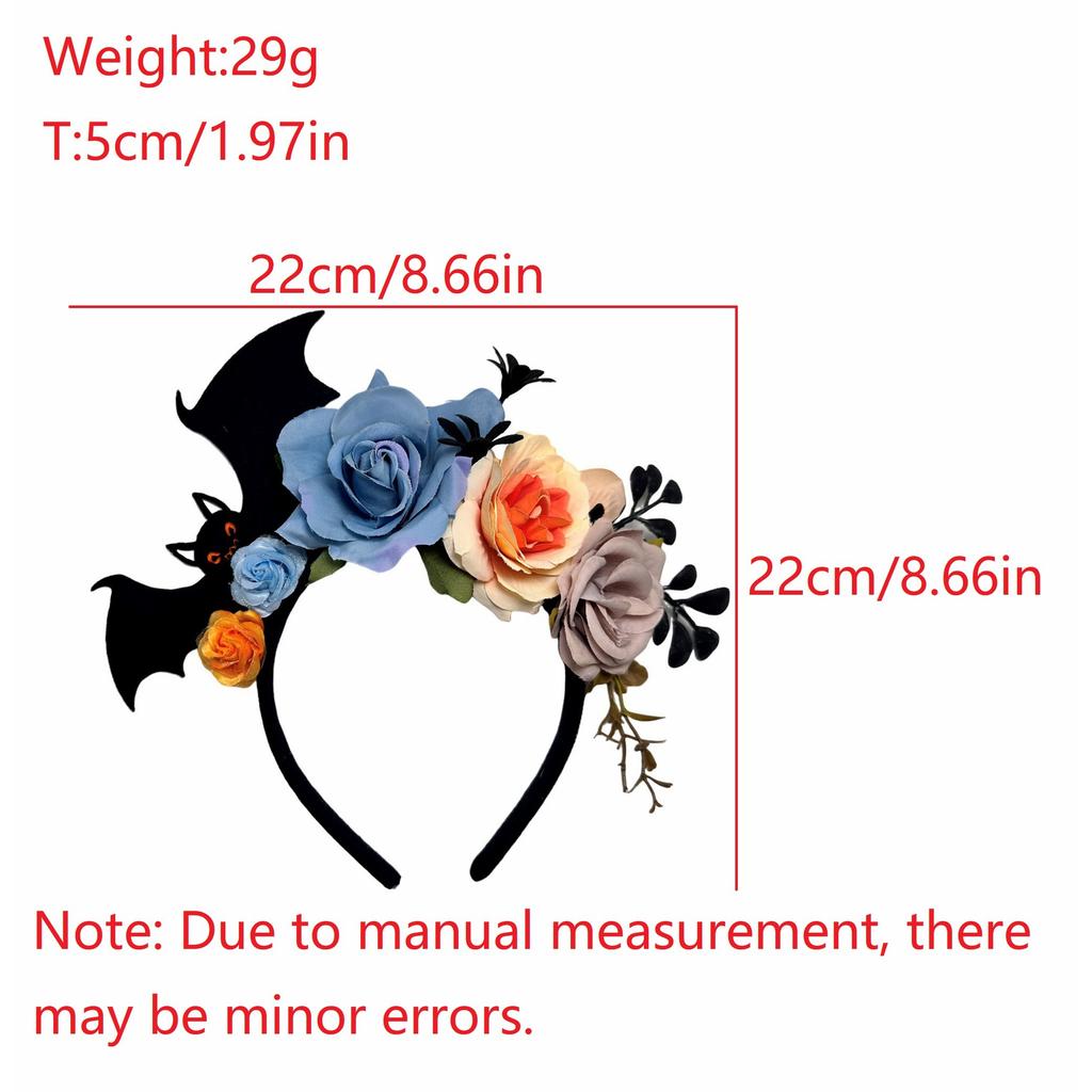 Floral Party Headband Bat Headband Halloween Headband For Halloween Party Masquerade Ball Holiday Headwear