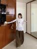 Women's French Lace Patchwork Long Sleeve Ruffle Turtleneck for Fall/Winter Layering