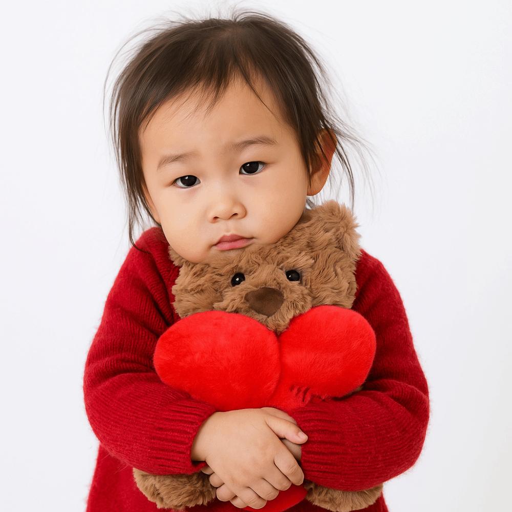 Fluffy Heart Beart Stuffed Animal Doll PP Cotton West Highland Dog Doll Home Decor