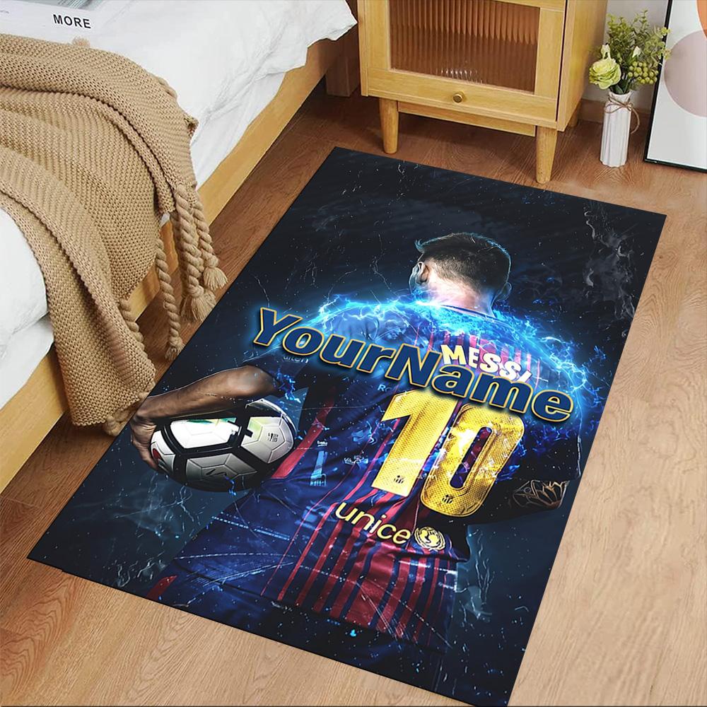 Messi Customizable Name Area Rug Suitable for Bedrooms Kitchen Decorate Room Living Rooms Anti-slip Rug Decorate Offices Spiritual Gift