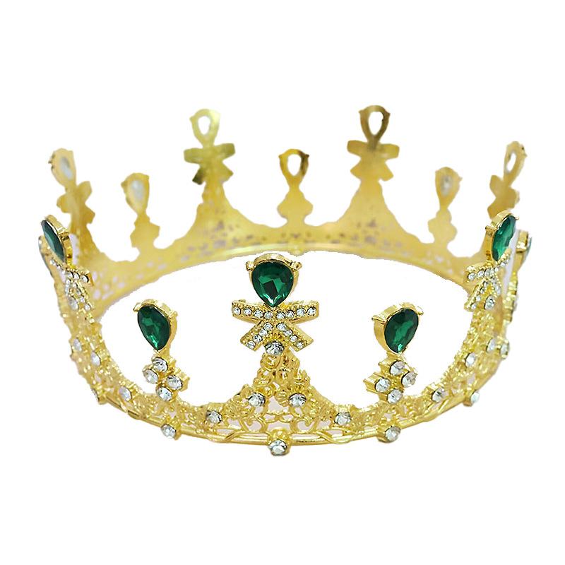 Bridal Headdress New Korean Baroque Crown Flowers Cake Decoration Ornaments Adult Ceremony Birthday Crown Jewelry