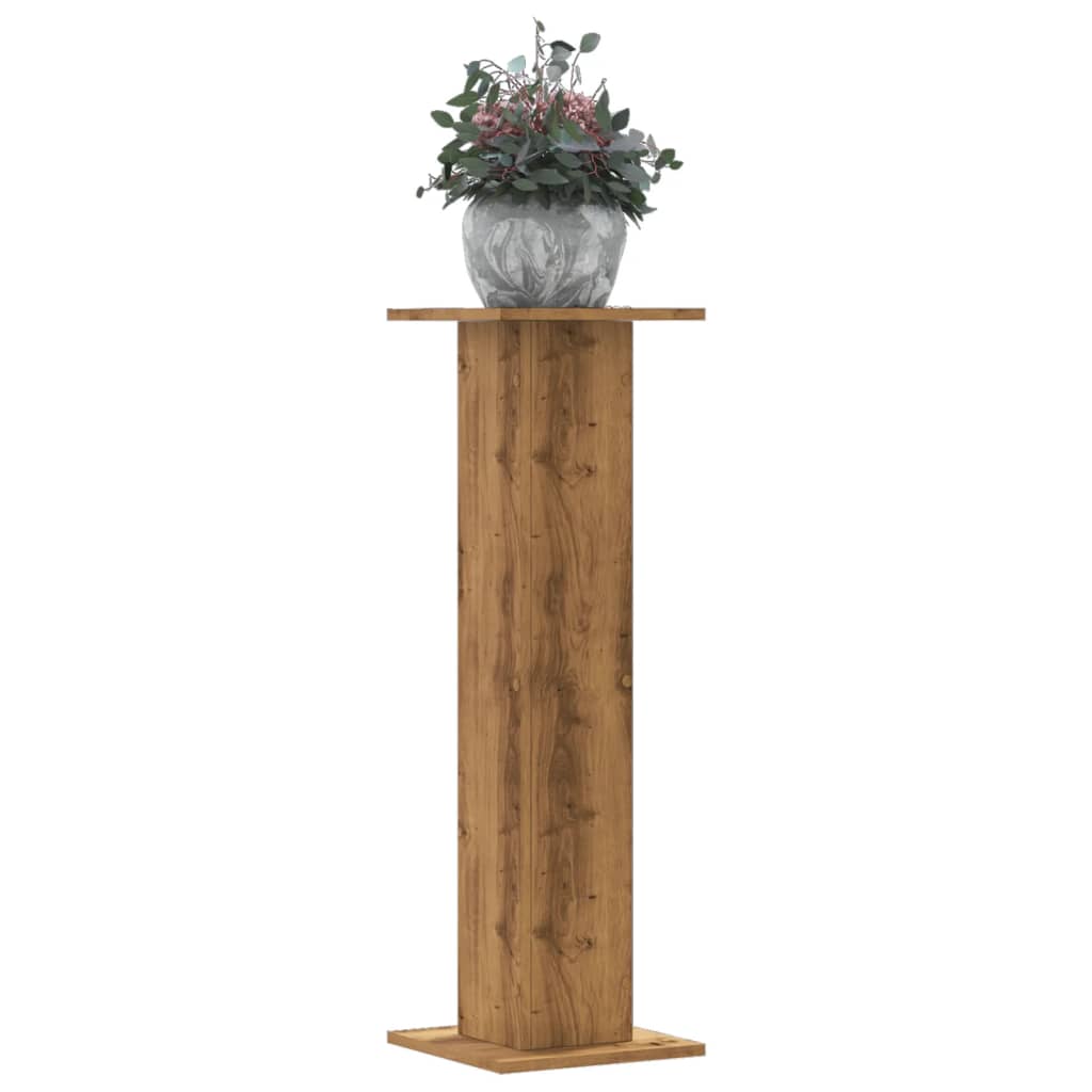 Plant Stand Set of 2 Artisan Oak Finish 30 X 30 X 95 Cm Engineered Wood