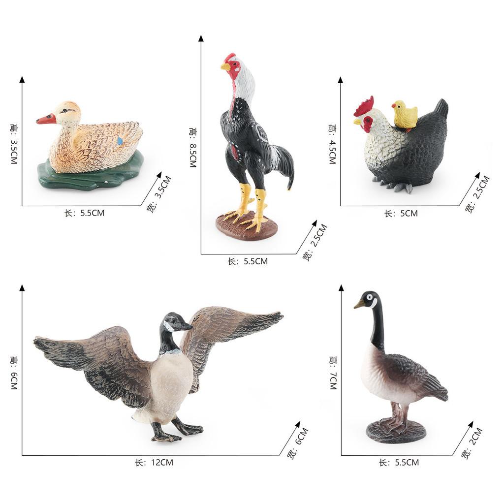 High-quality Pvc Animal Models Including Realistic Mother Duck Hen With Chicks Goose