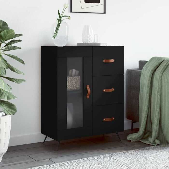 VidaXL Black Buffet 69.5x34x90 Cm Engineered Wood 828013