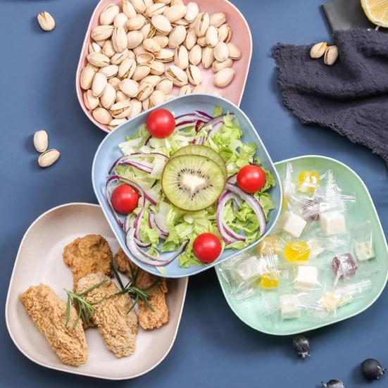 1 Set Spucknapf Stapelbar Gratfrei Erhöhter Boden Packung Lebensmittel Nicht-reißend Obstkuchen Snacks Dessert Serviertablett Küchenzubehör