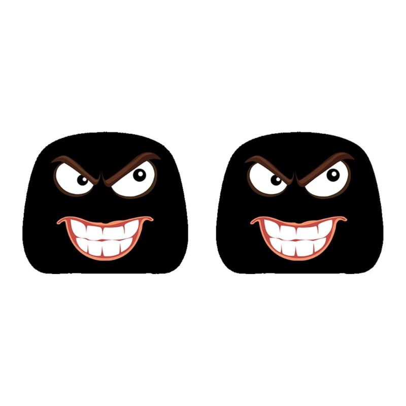 Festive Car Interior Decoration Headrest Covers Playful Halloween Graphics Comfort Fit Polyester Fabric Driver Gift 2pcs