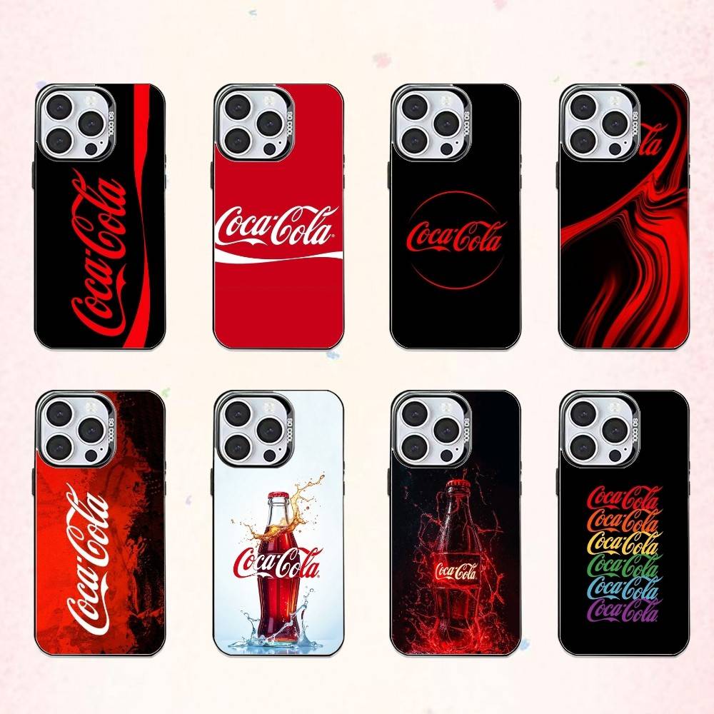 Hot C-Coca D-Drinks C-Cola Phone Case For iPhone17,16,15,14,13,12,11 Plus,Pro Max Colored Silver Plated Inside Cover