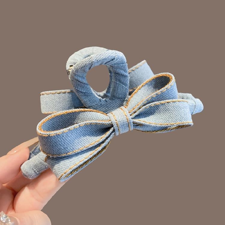 Unique Jeans Fabric Hair Accessory Modern Bowknot Hair Clip Stylish Hairpin Barrette For Teens And Lady Women