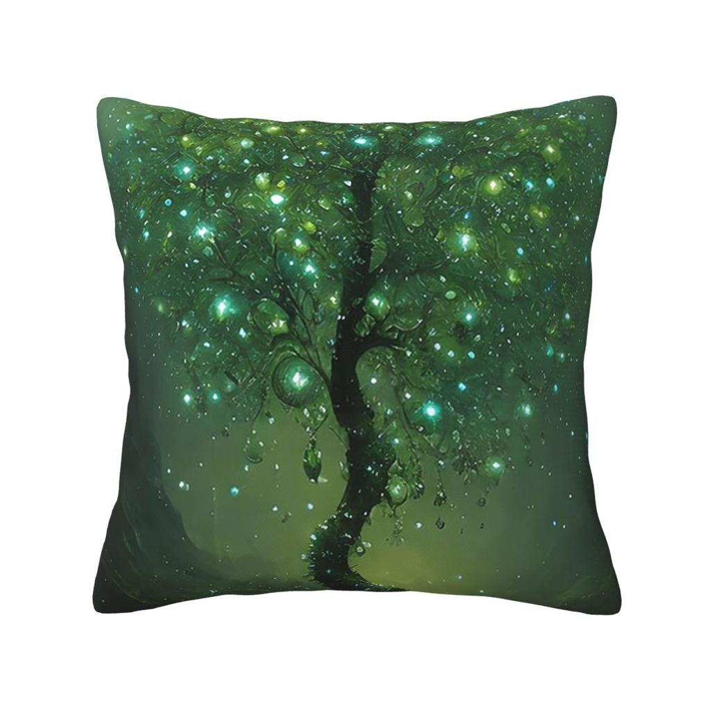 Magic Green Tree Square Pillowcase Cushion Cover Pillow Case Throw Pillow Cover for Home Sofa Living Room