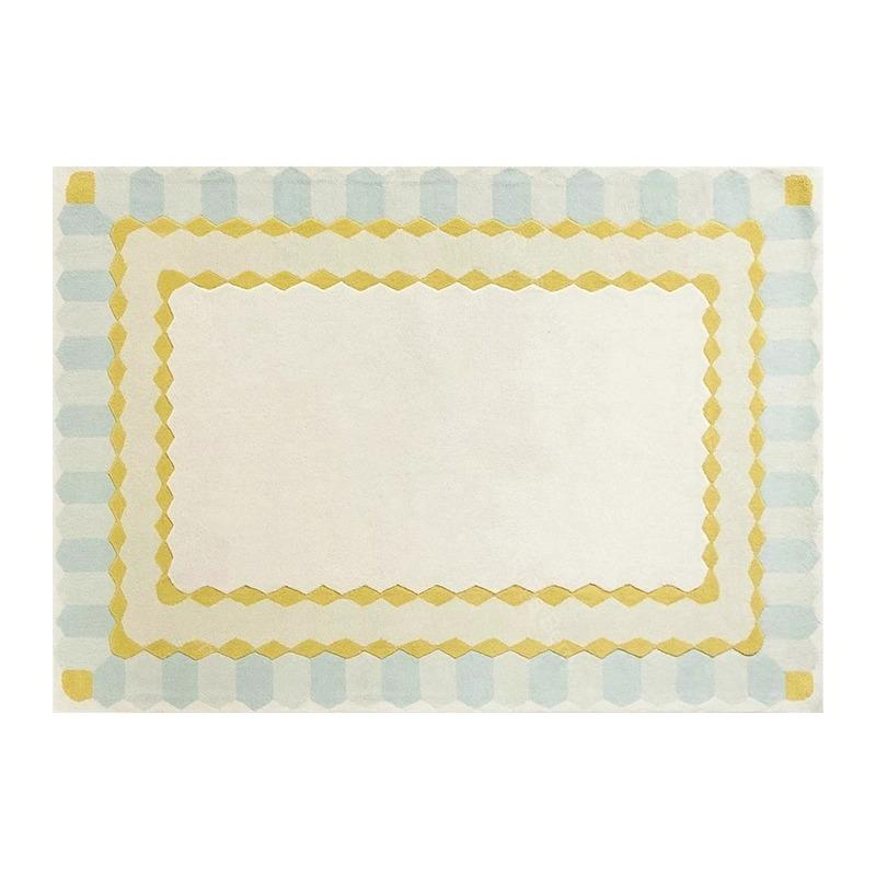 

Premium Light Luxury Geometric Pattern Living Room Carpet Cream Style Washable Sofa Coffee Table Floor Mat Home Bedroom Soft Rug 50X80cm