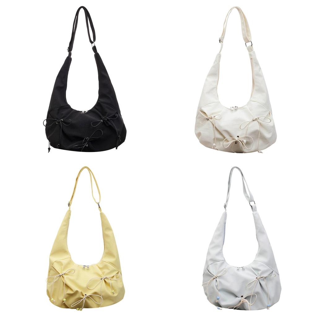 Simple Chic Bow Waterdrop Shape Shoulder Bag With Polyester Material For Casual Outings