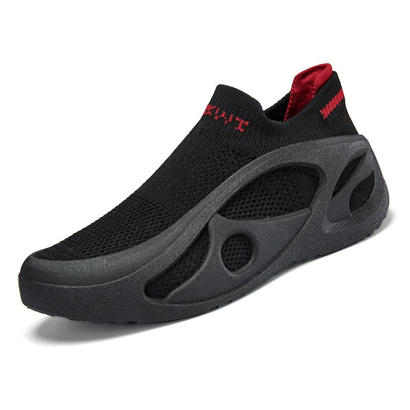 Fashion Men Shoes Comfortable Sneakers Breathable For Man Tennis Sports Running Shoes Outdoor Grey Weave Women Fashion Slip-on Gym Shoes