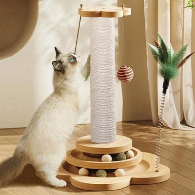 Cat Scratching Post Cat Tree Replacement Post Sisal Climbing And Stretching Pole with 8mm Bolts for Home Indoor Cats Kittens Exercise And Play