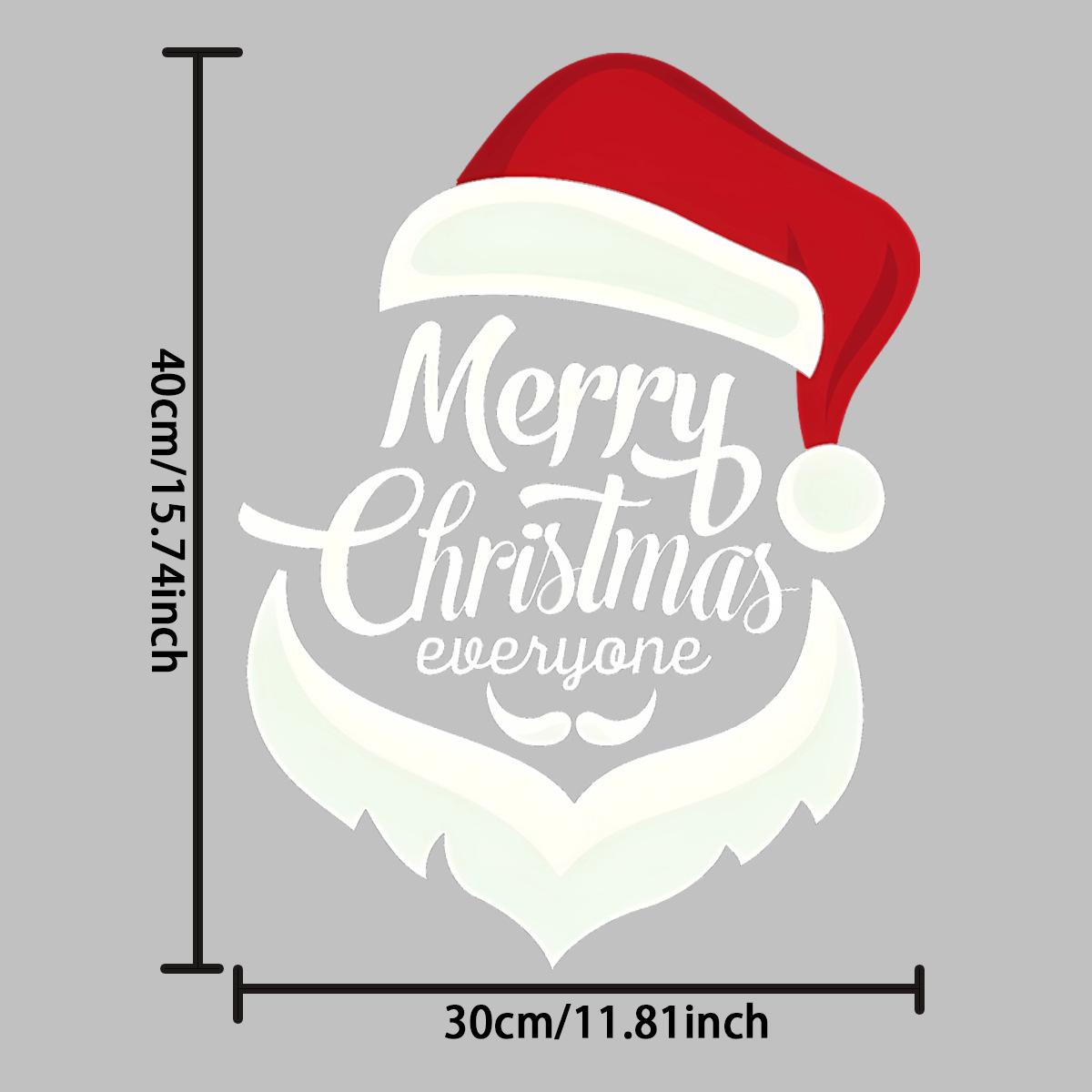 

Santa Claus Cartoon Glass Window Decal Static Sticker Merry Christmas Decorative Decal 30*40cm