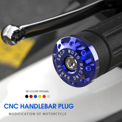 1 Pair Motorcycle Handlebar Plugs High Low Temperature Resistance Waterproof Non-slip Aluminum Alloy Handlebar Caps End Caps for Motorbike