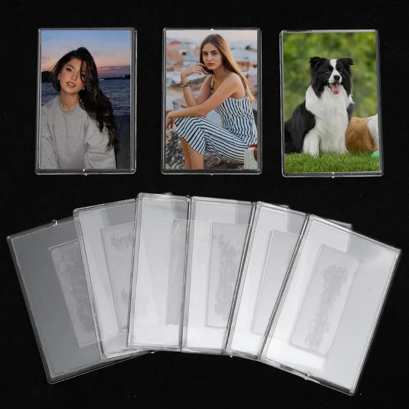 Transparent Magnet Photoes Holders Acrylic Refrigerator Magnetic Display Holder Clear Magnet Photo Frames Picture Insert Holders