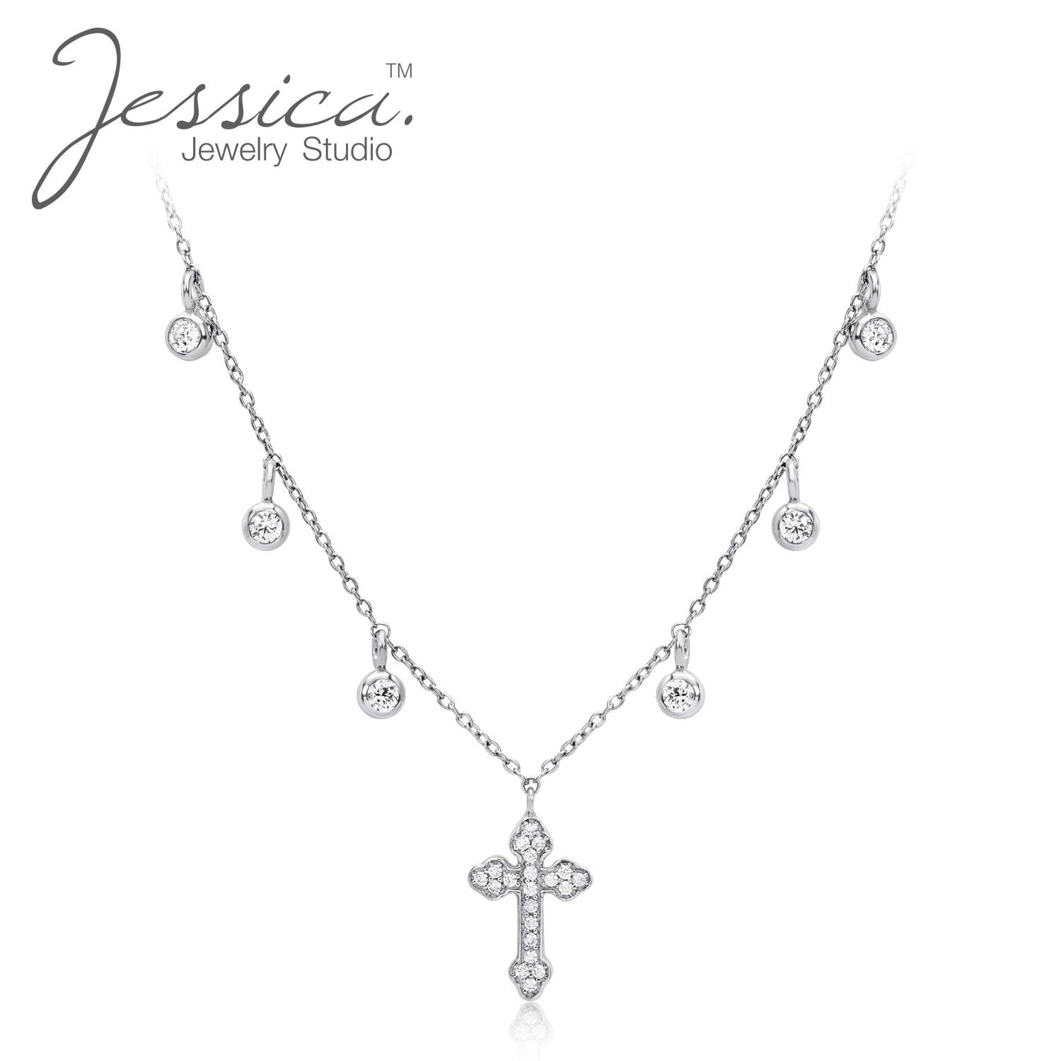 

Ожерелье с подвеской в виде креста из стерлингового серебра 925 пробы с подвеской из кристаллов для женщин