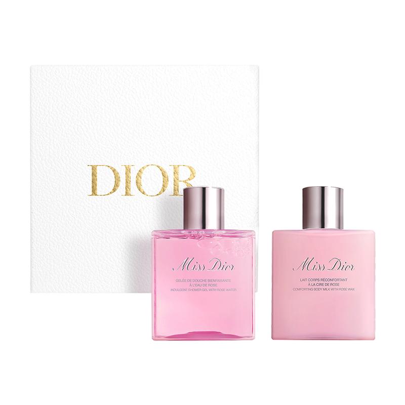 DIOR Miss Rose Fragrance Body Care Set Long-lasting Moisturizing Classic Floral Fragrance Pseudo Body Fragrance Gift Box 175ml+175ml розового золота