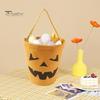 Saco de doces de Halloween em forma de morcego Impressão assustadora Grande capacidade Cor de contraste Festivo 3D Efeito visual Cesta de doces de Halloween