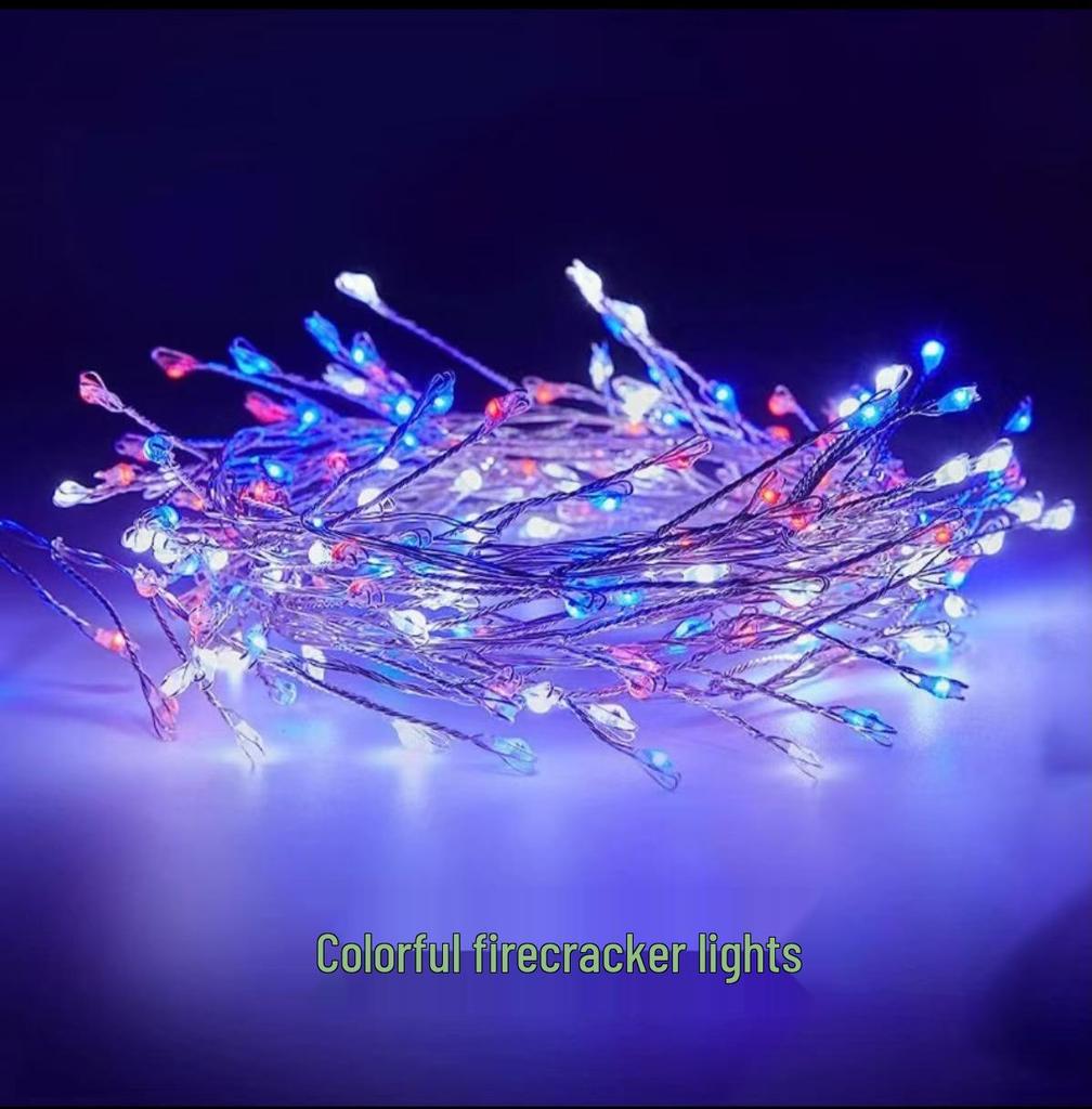 6m 200-LED Firecracker String Lights for Indoor Christmas Tree & Decor