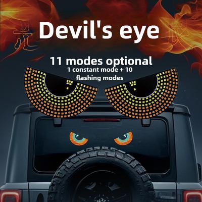 LED Devil's Eye Car Lights USB Powered 11Modes Cool Vehicle Expression Display