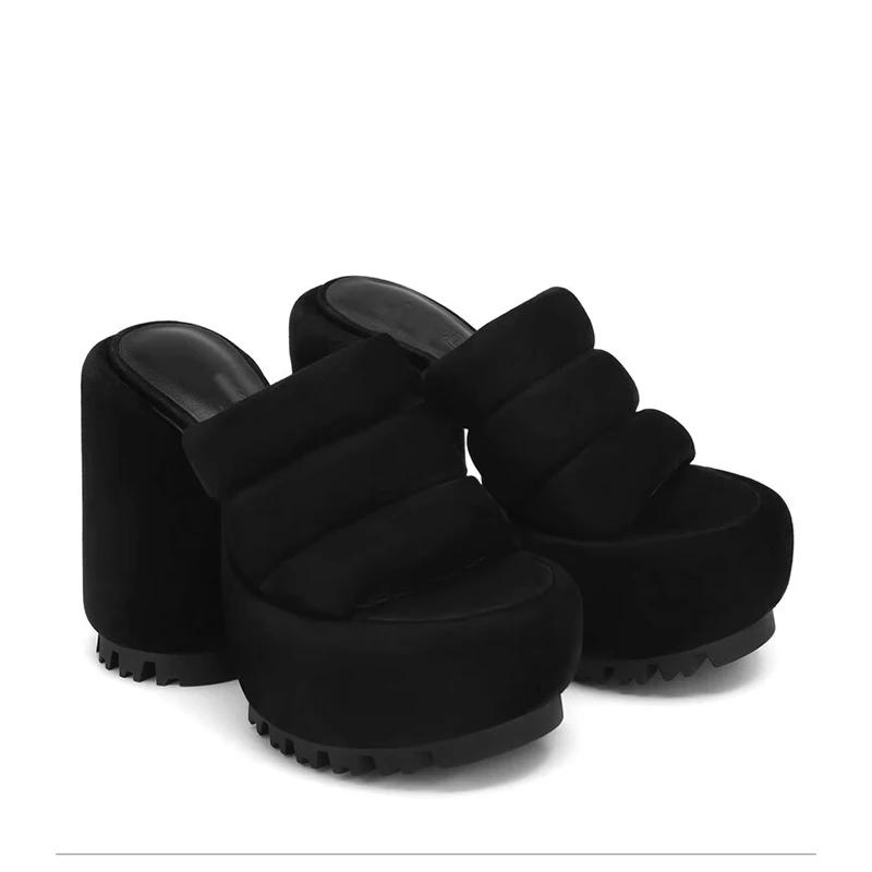 

Fashion 2024 New Brand Gold Silver Slippers Women s Fashionable Sexy Black Waterproof Platform European and American Sandals Size 40 40