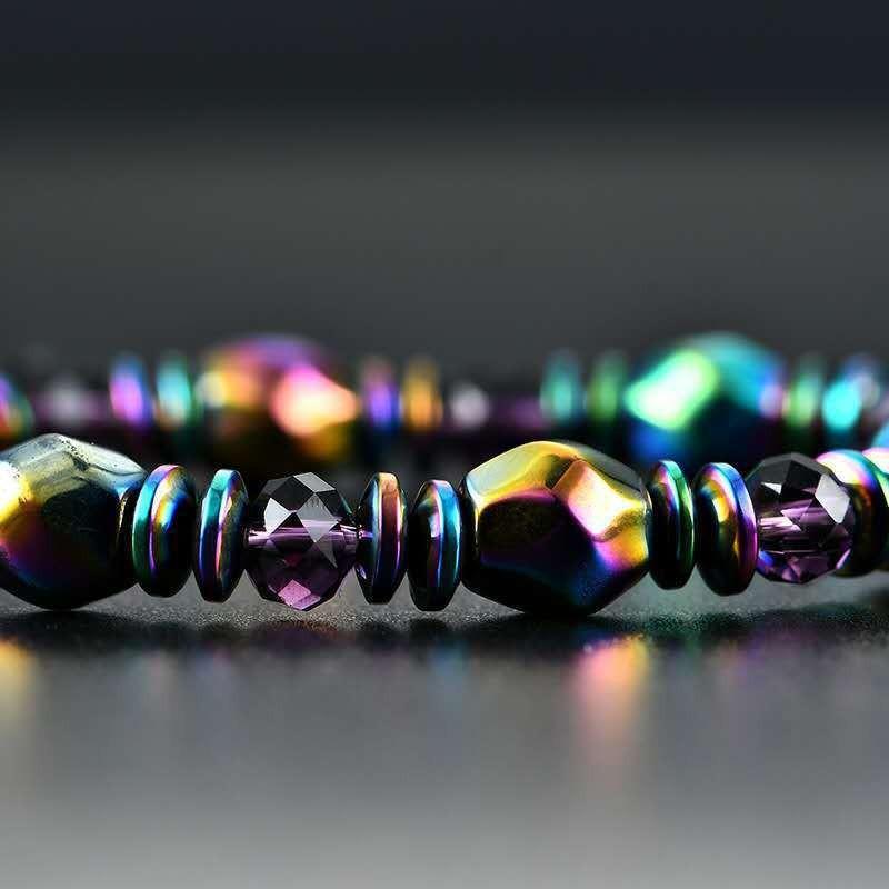 Colored Magnetic Energy Bracelet For Man Health Care Therapy Slim The Body Irregular Natural Stone Bracelets Gifts For Friend