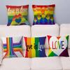 Gay Lesbian LGBT Rainbow Love Pillow Cover Design Cushion Cover Decor Holiday Decorati
