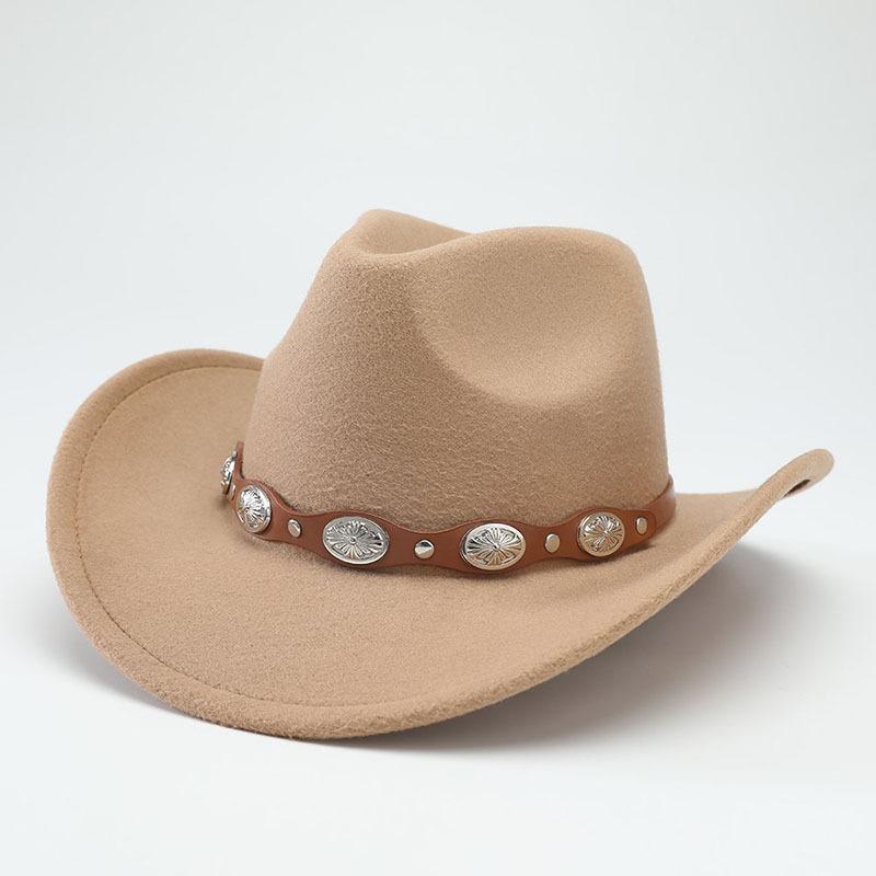 Men's and Women's Woolen Hats, European and American Outdoor Travel Fashion Trend Jazz Top Hat, Western Cowboy Hat