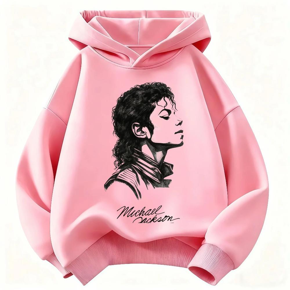 New Michael Jackson Style Printed Hoodie Men Women Vintage Pop Music King Graphic Pullover Casual Fashion Loose Sweatshirt