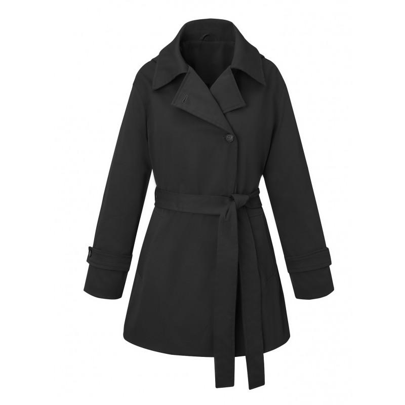 Womens Mid-Length Trench Coat With Hooded