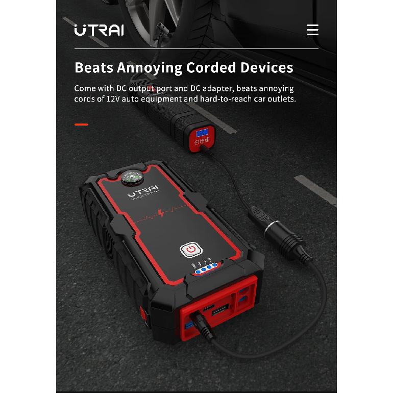 UTRAI Power Bank 2000A Jump Starter Portable Charger Car Booster 12V Auto Starting Device Emergency Car Battery Starter