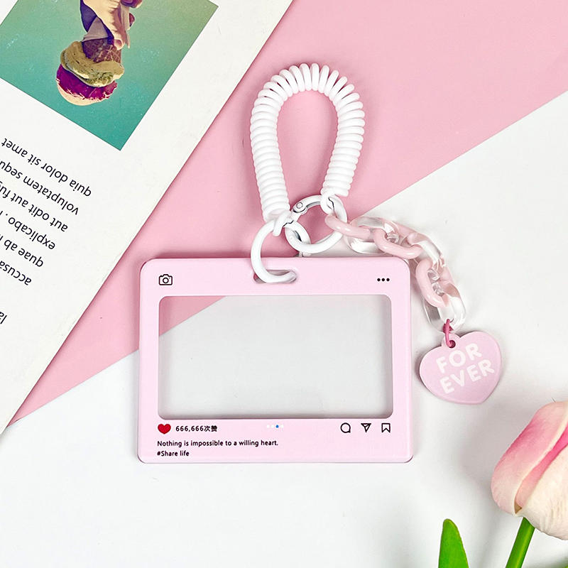 Dialog Box Transparent Card Cover Student Cartoon Slider Card Pack Game Card ID Card Set Pendant Anti-lost Card Holder