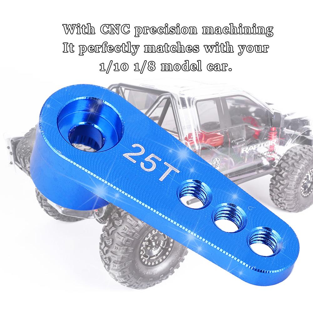 Aluminum Alloy 25T Steering Servo Horn Arm Suitable for RC 1:8:10 Model Car (Blue ( 86NB))