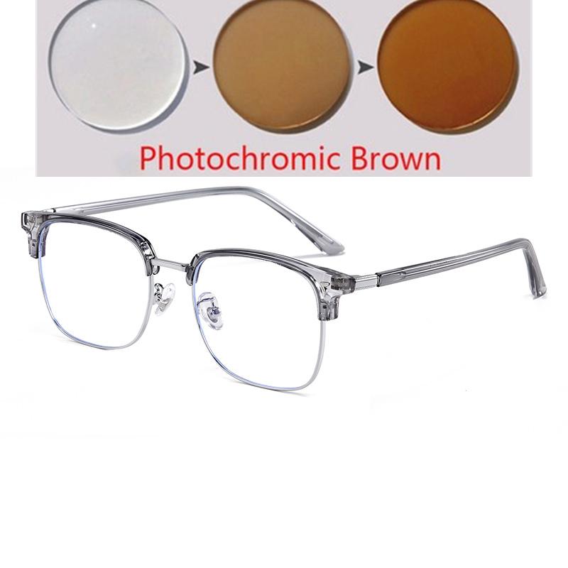 0 -0.5 -0.75 To -6.0 Half Frame  Anti Blue Rays Square Nearsighted Glasses For Women  Shortsighted Prescription Spectacles