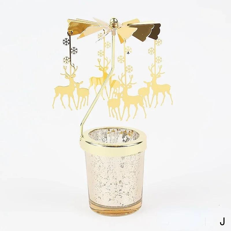 

Романтический подарок на День святого Валентина вращающийся подсвечник в виде ангела/розы/рождественской снежинки, подсвечник для чайной лампы для украшения домашней вечеринки