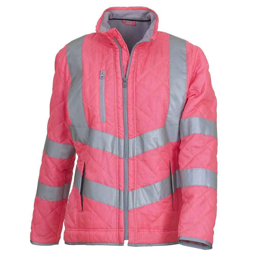 Yoko Womens/Ladies Kensington Fleece Lined Hi-Vis Lady Fit Padded Jacket