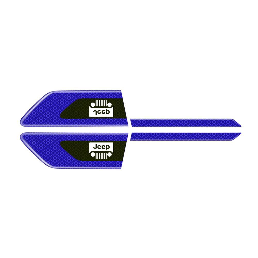 2Pcs Car Reflective Logo Side Body Fender Safety Warning Stickers For Jeep Compass Grand Cherokee Wrangler JK Gladiator Renegade