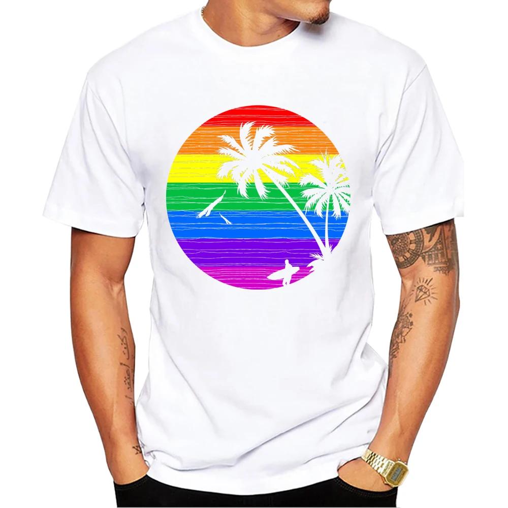 2025 New Model TEEHUB Hot Sale Fashion Color Of Summer Men TShirt Tropical Sunset Printed Holiday T Shirts Short Sleeve Tshirts