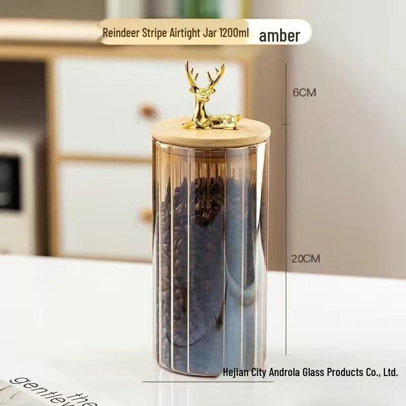 Zhishi Nordic Deer Head Glass Storage Jar