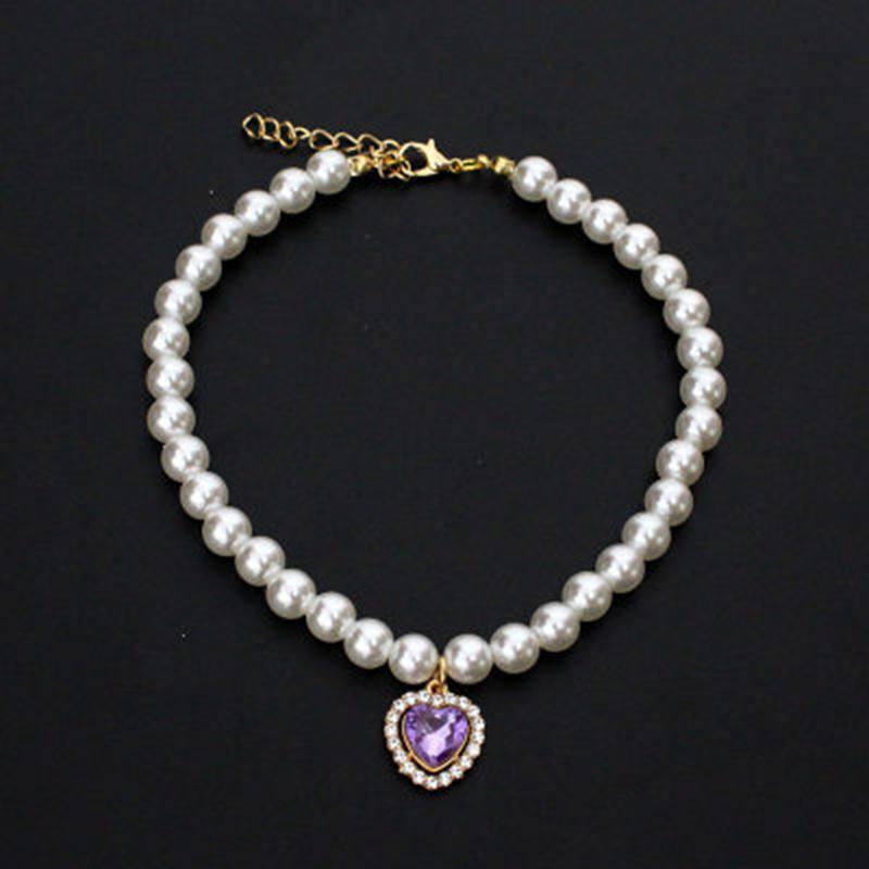

Princess Style Pet Pearl Collar for Dogs Cats-Cute Adjustable Jewelry Accessory for Puppy Kitten Chihuahua Perfect Wedding Gift L