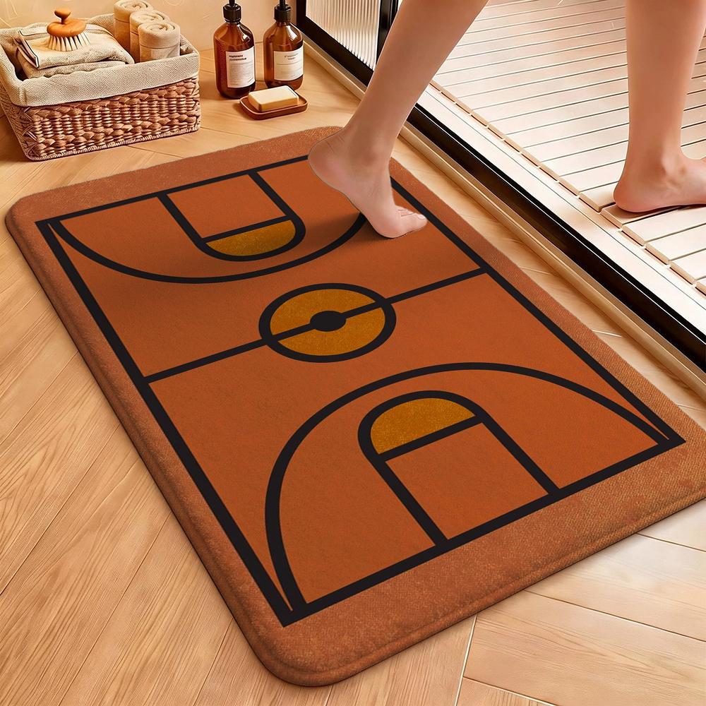Basketball Court Patterned Rug Soundproof Noisereducing Carpet For Study Reading Area Home Party Decor Halloween Gift