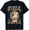 NUOVA Maglietta Nessuno è Illegale su Terra Rubata Regali Nativi Americani T-Shirt S-3XL