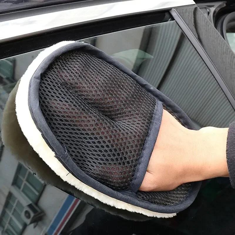 Thickened Fleece-Lined Car Wash Wool Gloves – Cleaning Brush for Cars, Motorcycles & Vehicle Beauty Care