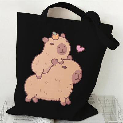 Capybara Graphics Damen Handtaschen Harajuku Tier Umhängetasche Mode Cartoon Tote Einkaufstasche Seitentasche