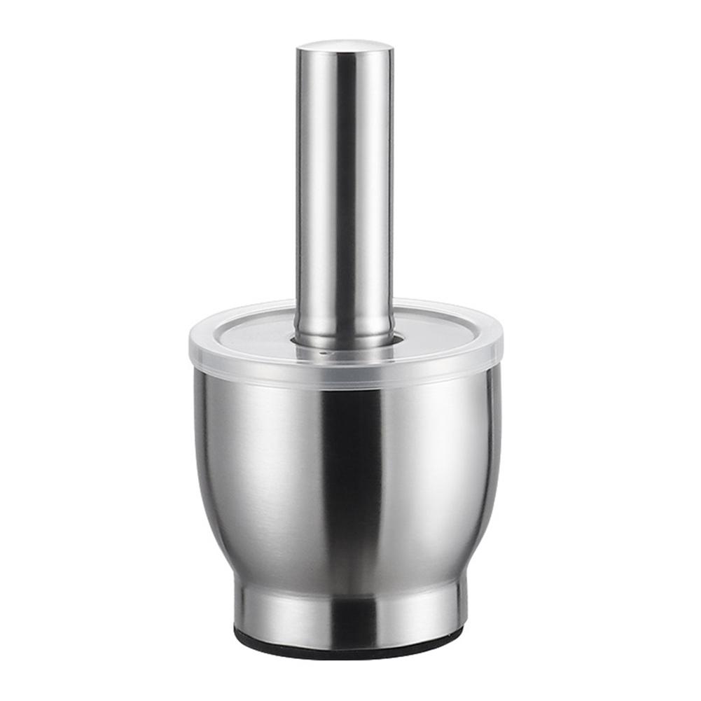 304 Stainless Steel Thick Grinding Bowl Rust Proof Multifunction Pill Crusher Wear Resist Mortar and Pestle Set for Home Kitchen