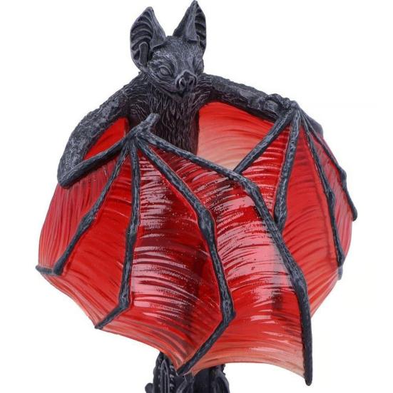 Bat Wings Lamp Gothic Wings of Night Halloween Lamp Vintage Bat Table Lamp with Red Glow Cathedral Base Night Light for Spooky Horror Room Witchy