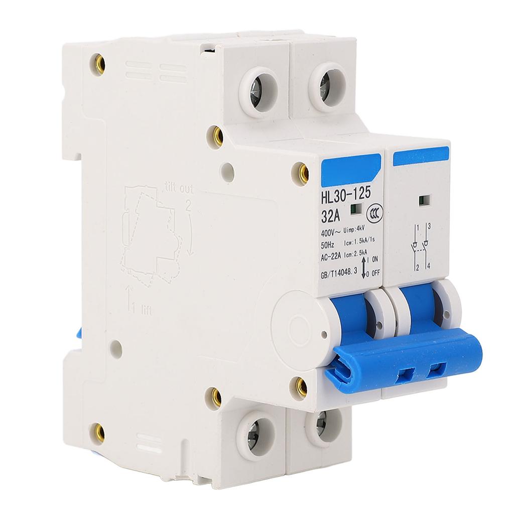 Isolating Switch 2P 32A 400V Isolator Shunt Release Miniature Circuit Breaker for Home Commercial Of